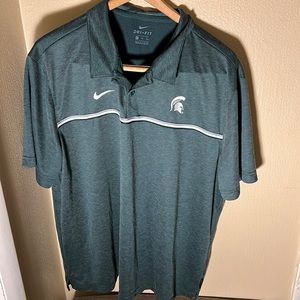 NCAA Nike Men’s Dri Fit Michigan State University Polo Color Green Size XXL